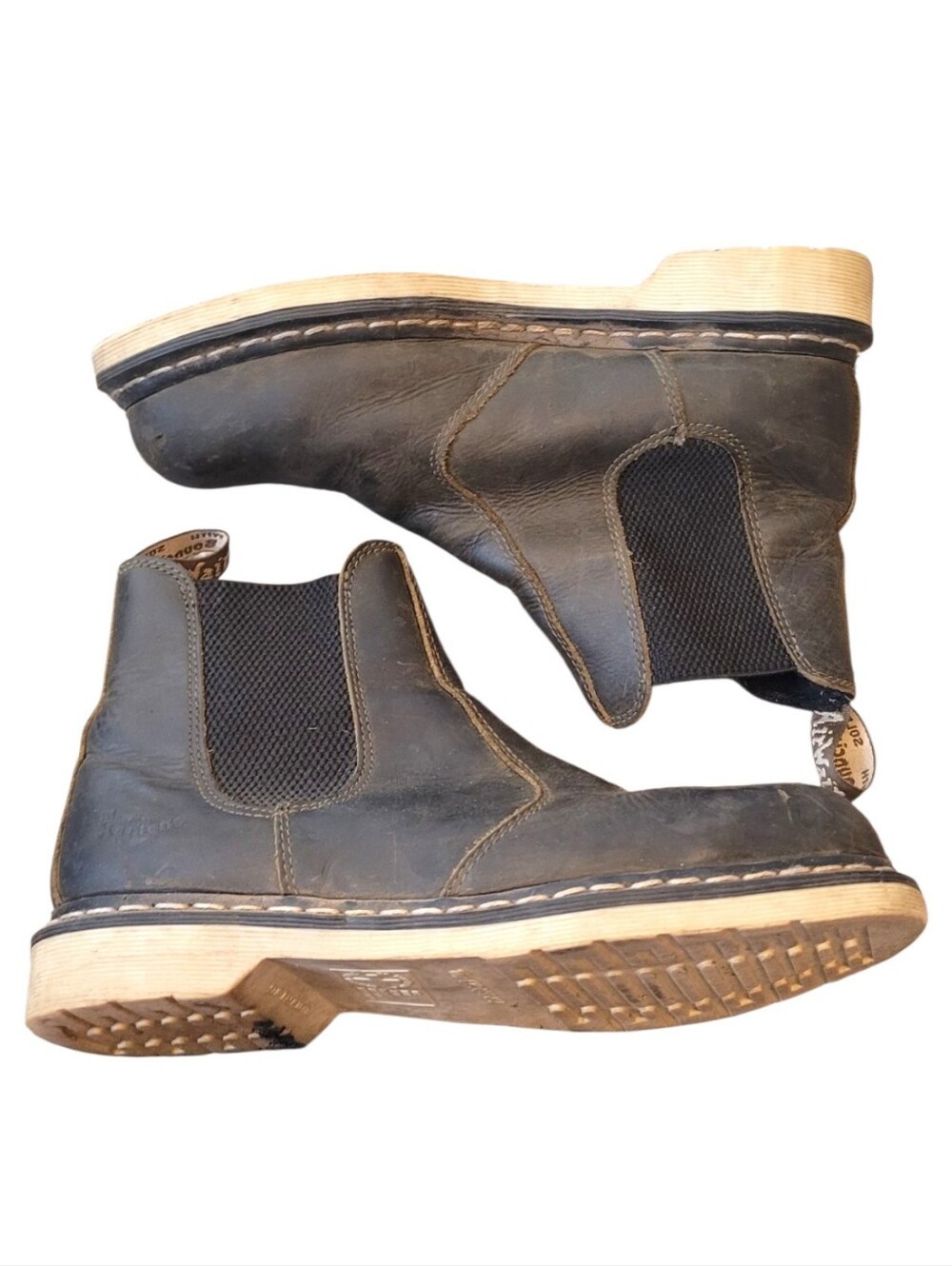 Dr. Martens Arbor Women's Charcoal/Dark Brown Steel Toe Chelsea Work Boots SZ 10